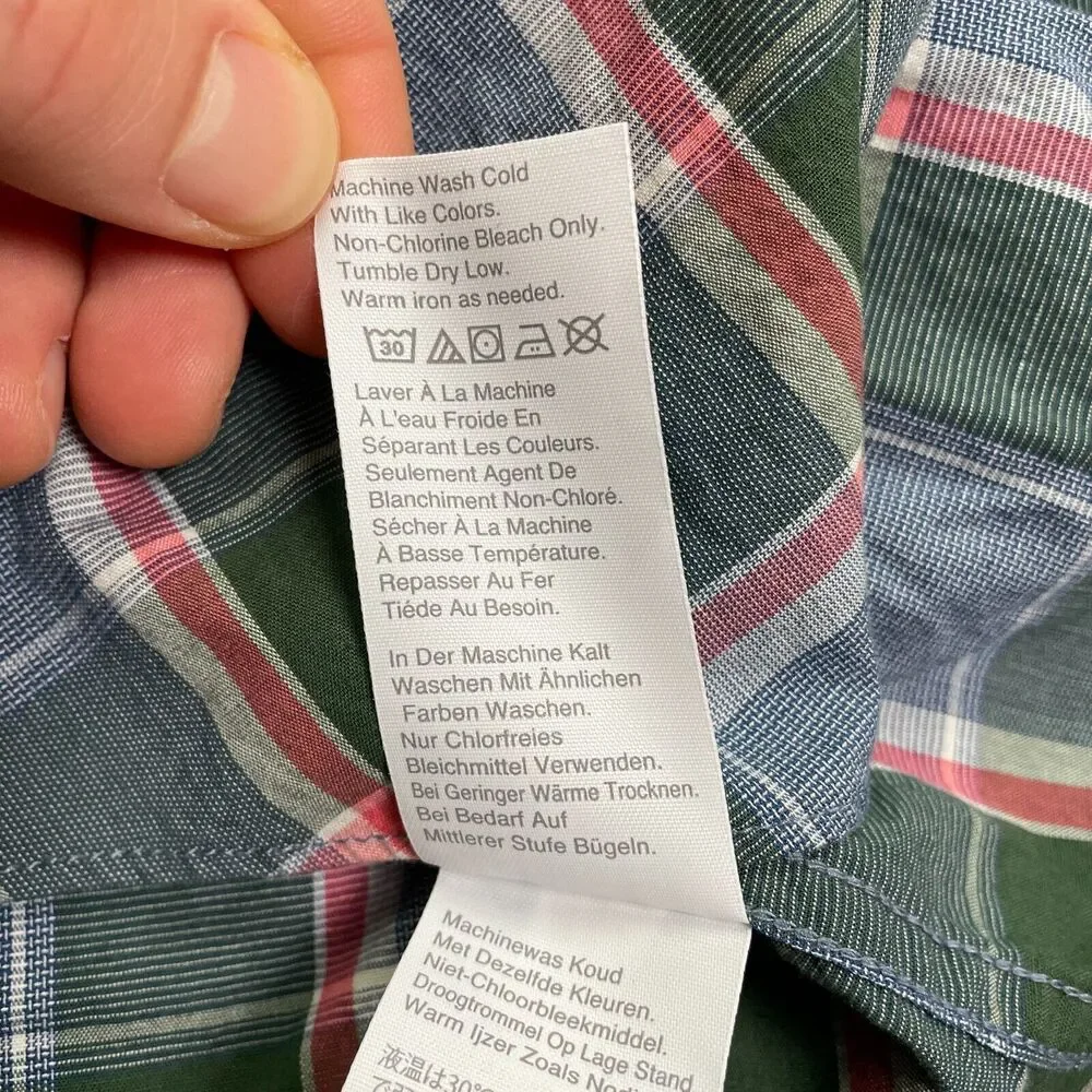 J.Crew Mercantile Slim Fit Flannel Shirt Mens Medium Multi Plaid Long Sleeve Top